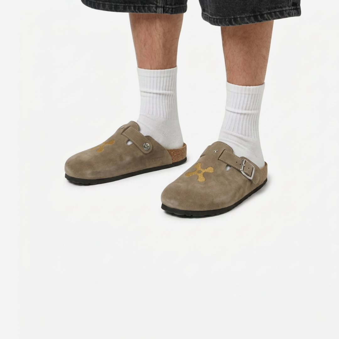 TAUPE SHADOW MULES