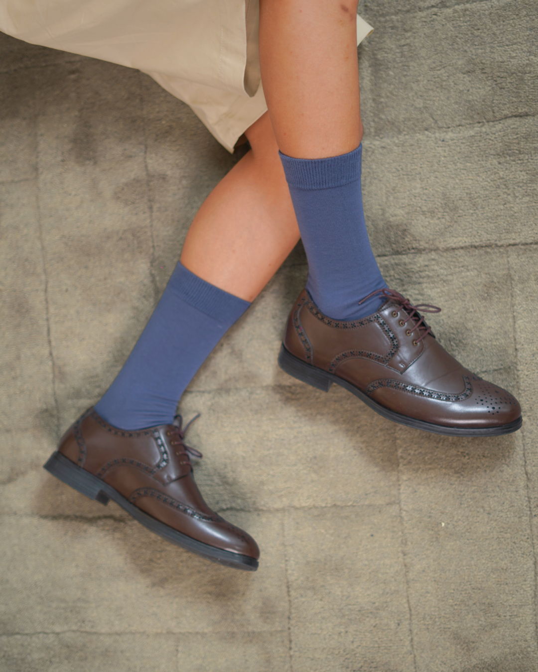 ORANGE EYE DERBY SHOES BROGUE BROWN