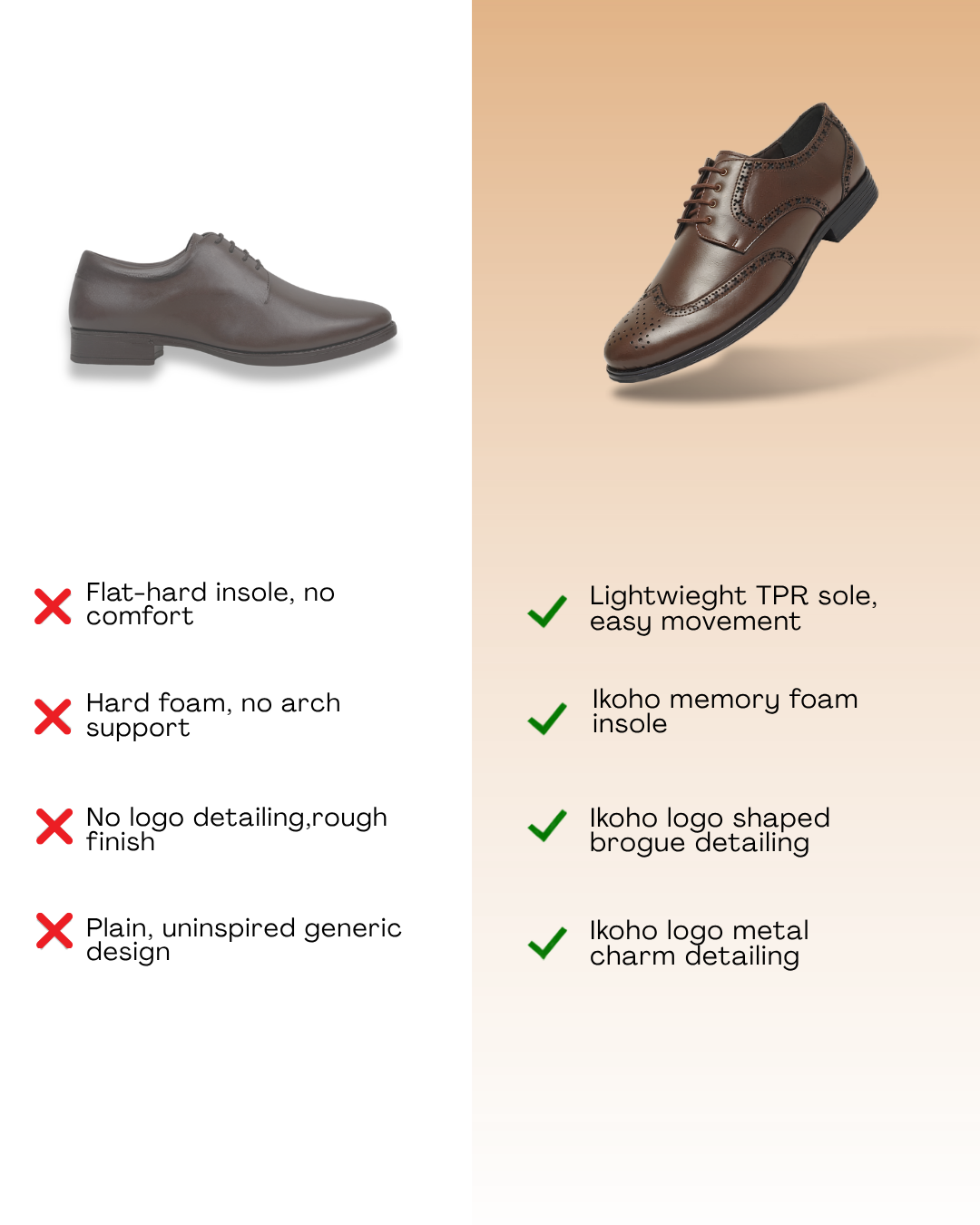 ORANGE EYE DERBY SHOES BROGUE BROWN