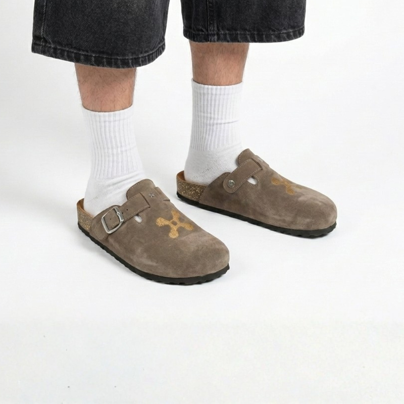 TAUPE SHADOW MULES