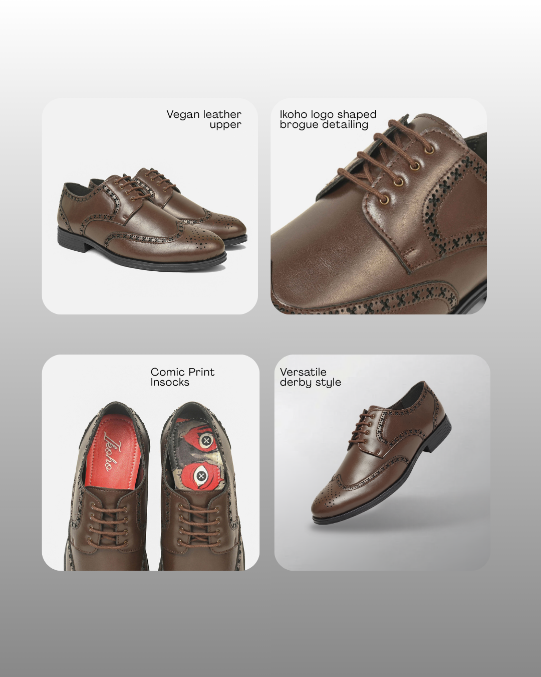 ORANGE EYE DERBY SHOES BROGUE BROWN