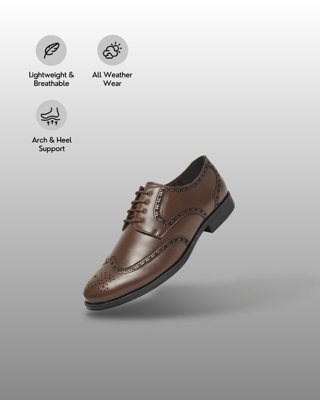 ORANGE EYE DERBY SHOES BROGUE BROWN