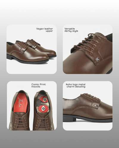 ORANGE EYE DERBY SHOES BROWN