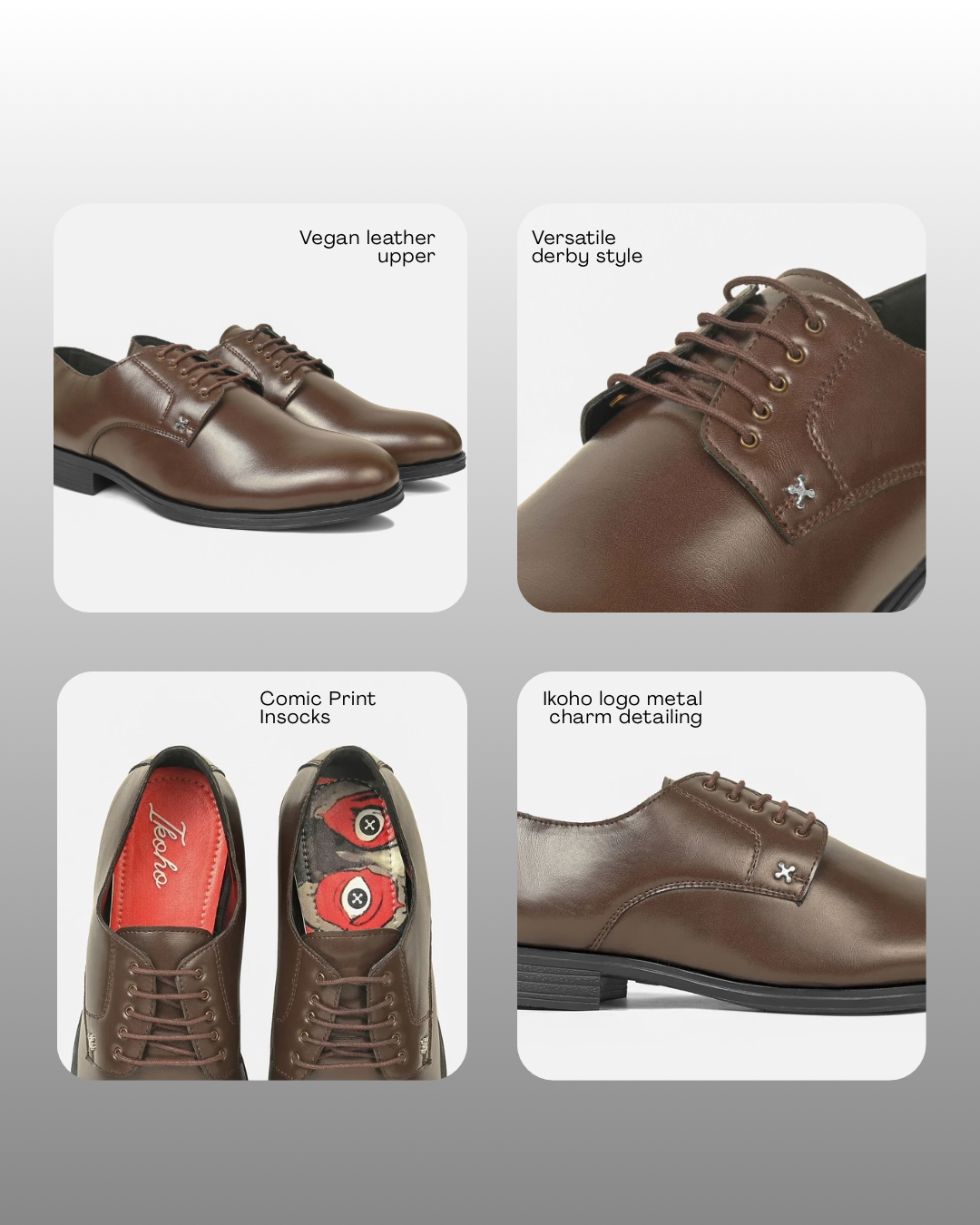 ORANGE EYE DERBY SHOES BROWN