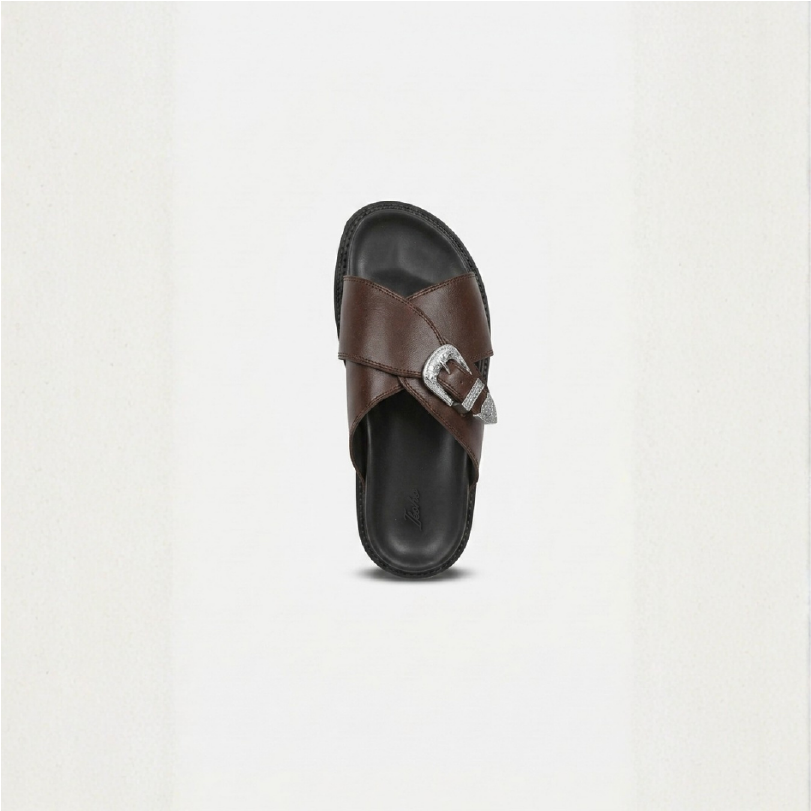 KATANA BUCKLE SLIDES BROWN