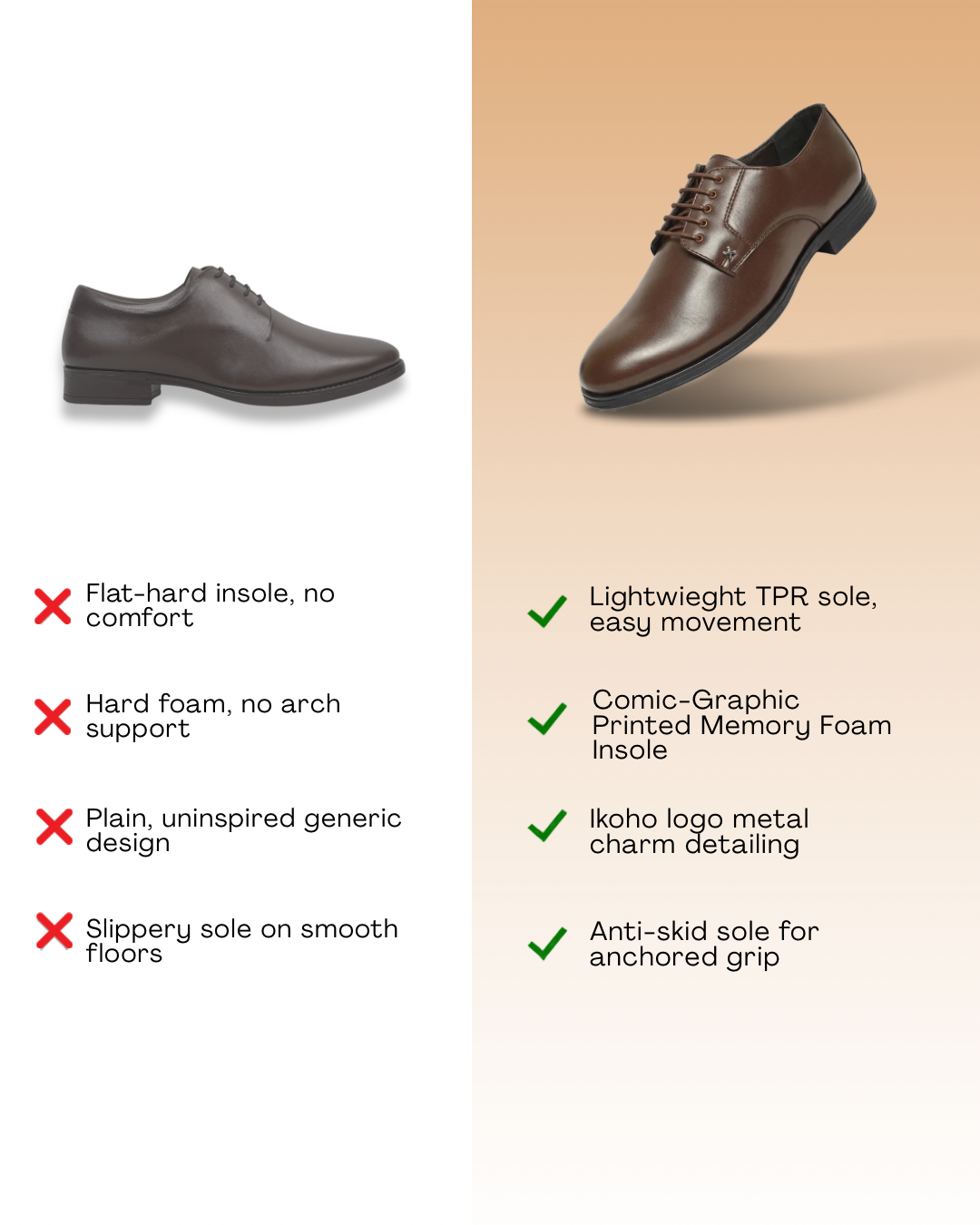 ORANGE EYE DERBY SHOES BROWN