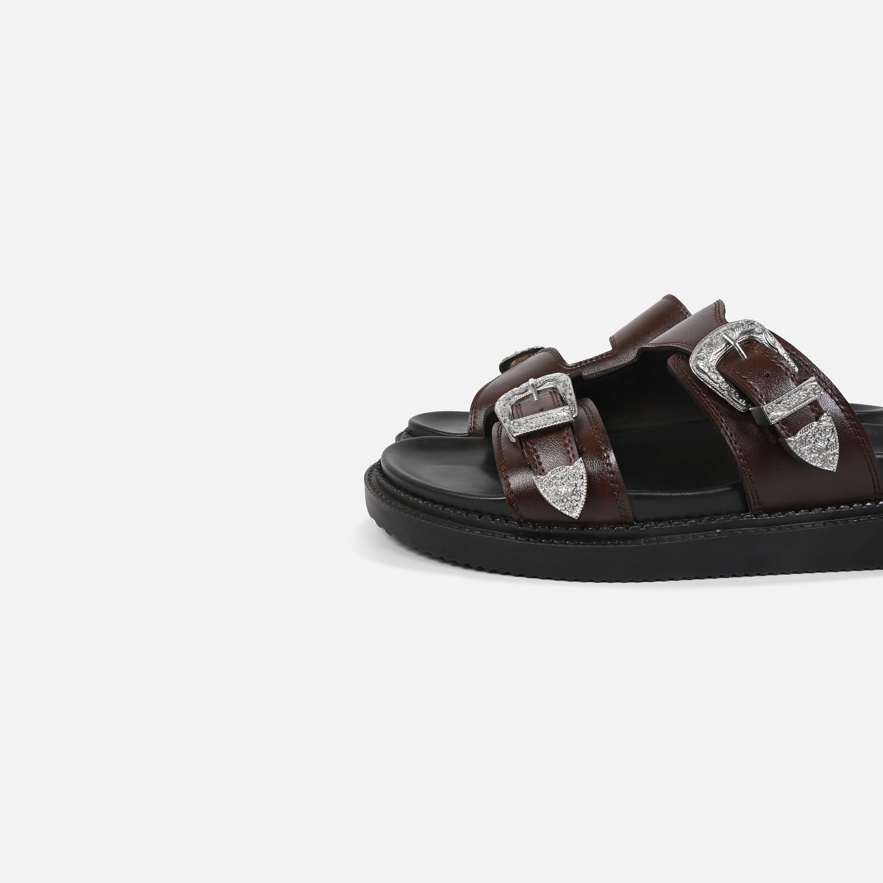BANDIT BUCKLE SLIDES BROWN