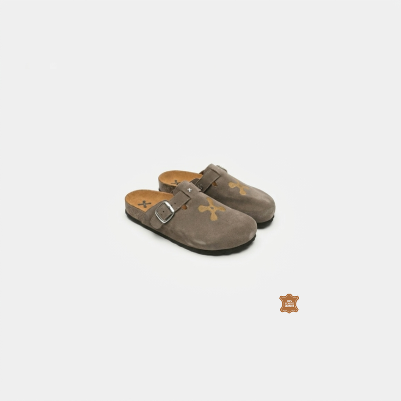 TAUPE SHADOW MULES