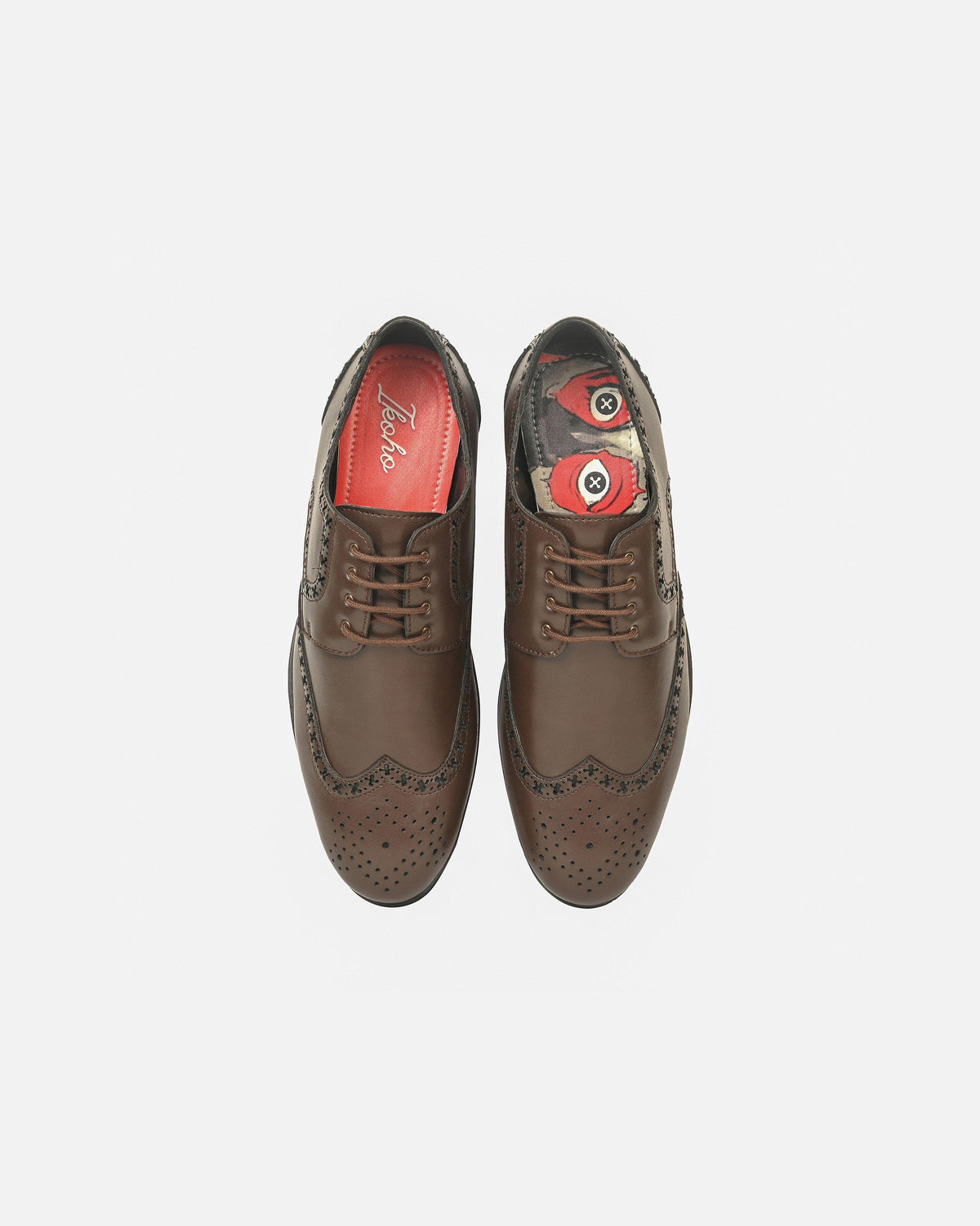 ORANGE EYE DERBY SHOES BROGUE BROWN