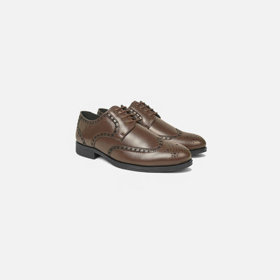 ORANGE EYE DERBY SHOES BROGUE BROWN