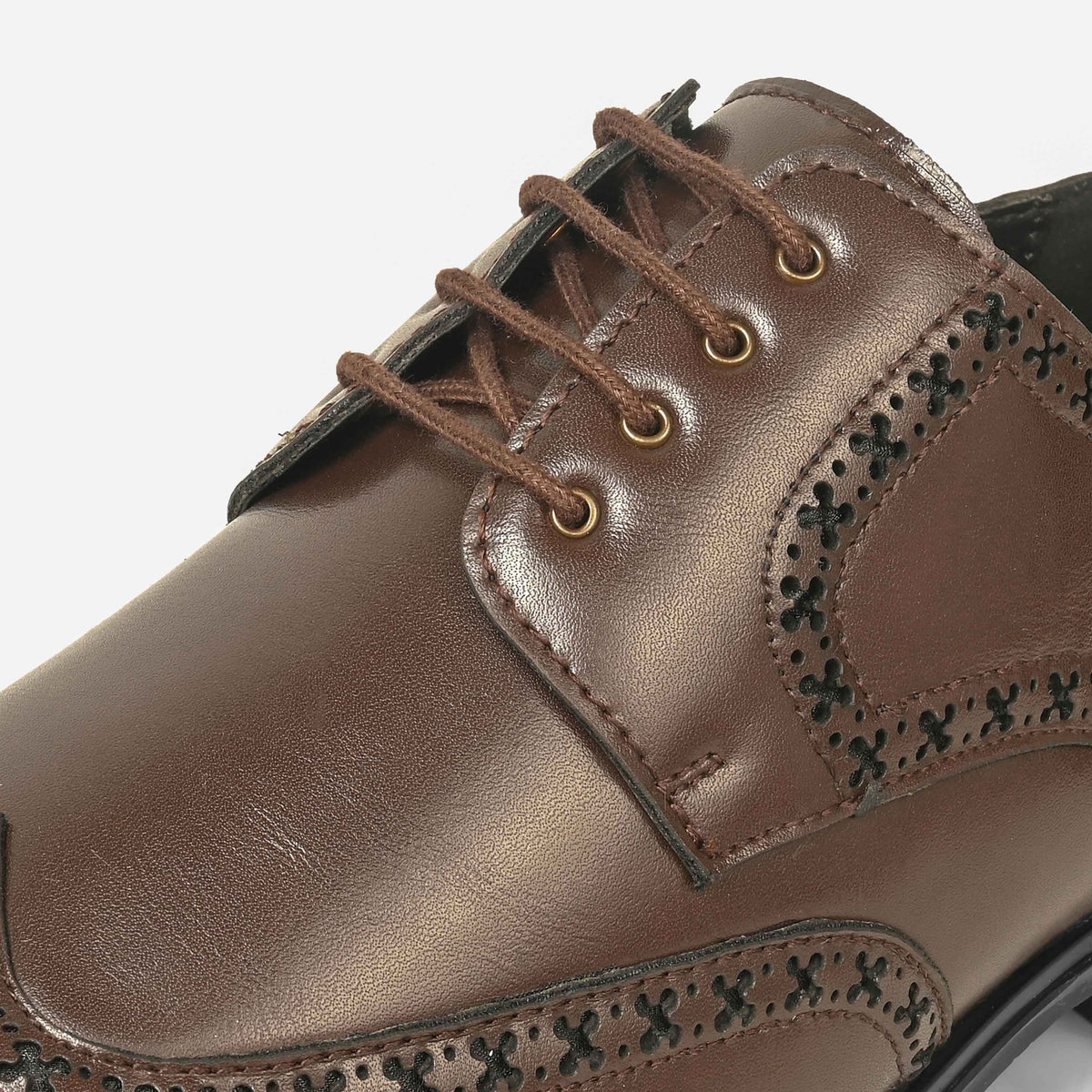 ORANGE EYE DERBY SHOES BROGUE BROWN