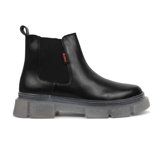 IKOHO CLEAR RECYCLED SOLE CONTRAST CHELSEA BOOTS