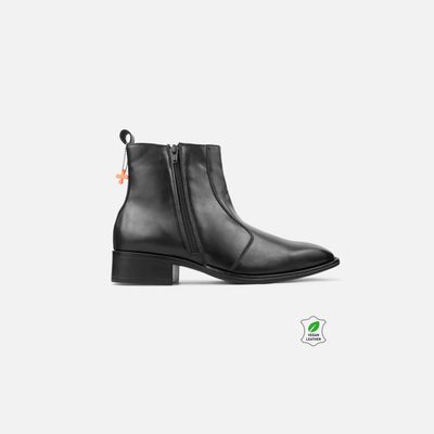 Black Cuban heel boots for men, side view